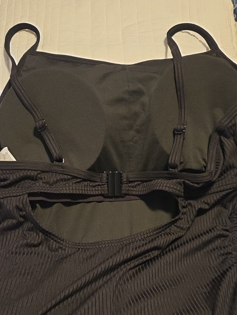 Women Black Ribbed Swimsuit - Picture 5 of 12